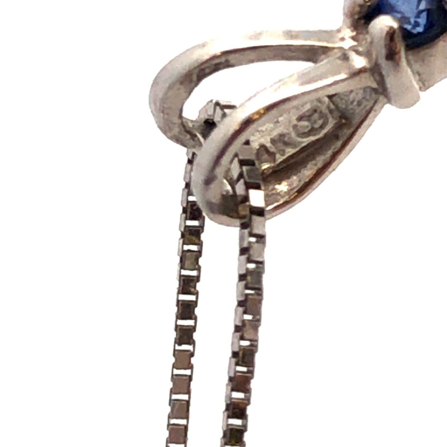 Designer 14K White Gold Blue Sapphire Diamond Pave Cross Pendant Necklace