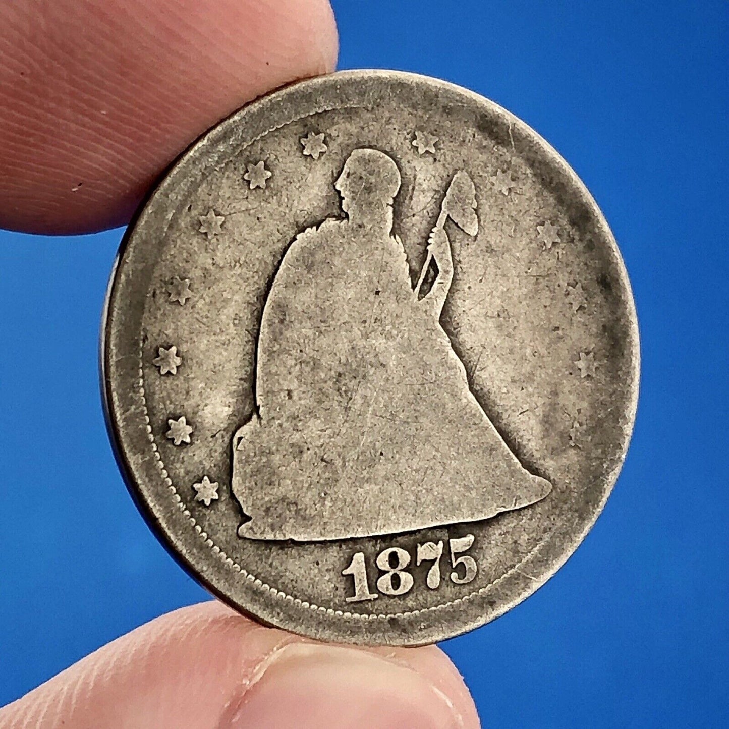 1875 S Silver Seated Liberty Twenty Cent Piece 3 Year Type San Francisco Coin
