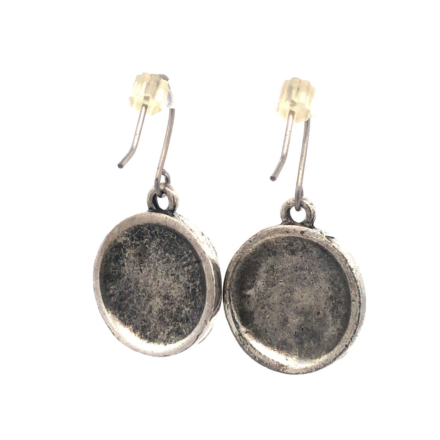 Vintage 925 Sterling Silver Gold Vermeil Two Tone Swirl Round Dangle Earrings