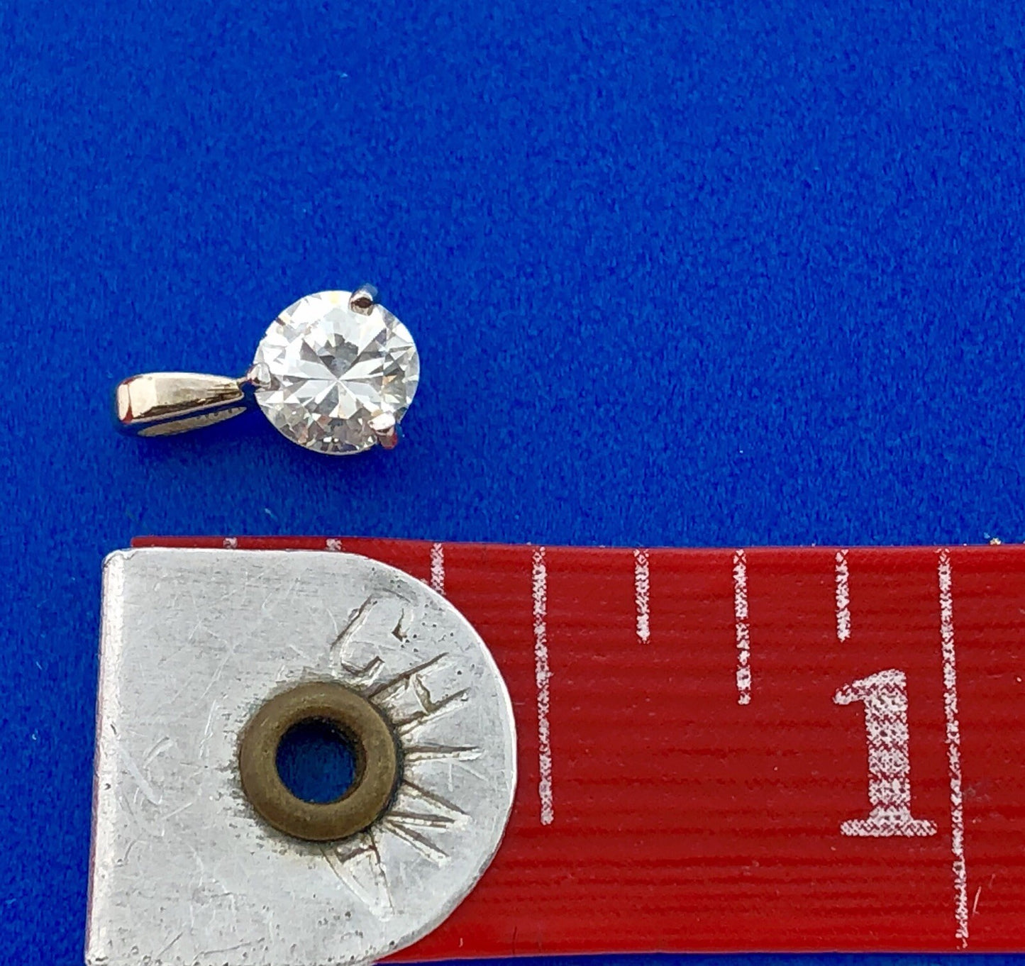14K White Gold Round Diamond Solitaire Bridal Birthday Anniversary Pendant