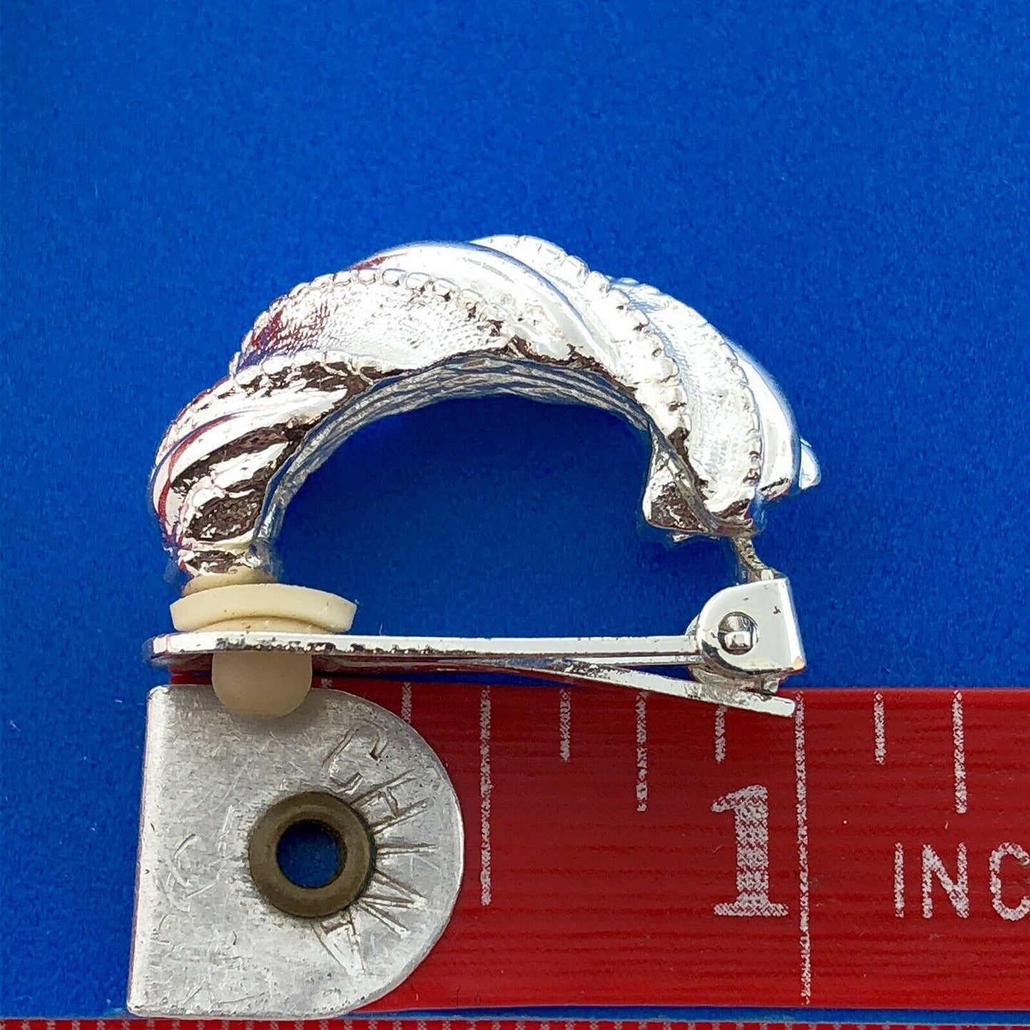 Classic Silver Tone Polished Textured Beaded Twist Half Hoop Clip Earrings