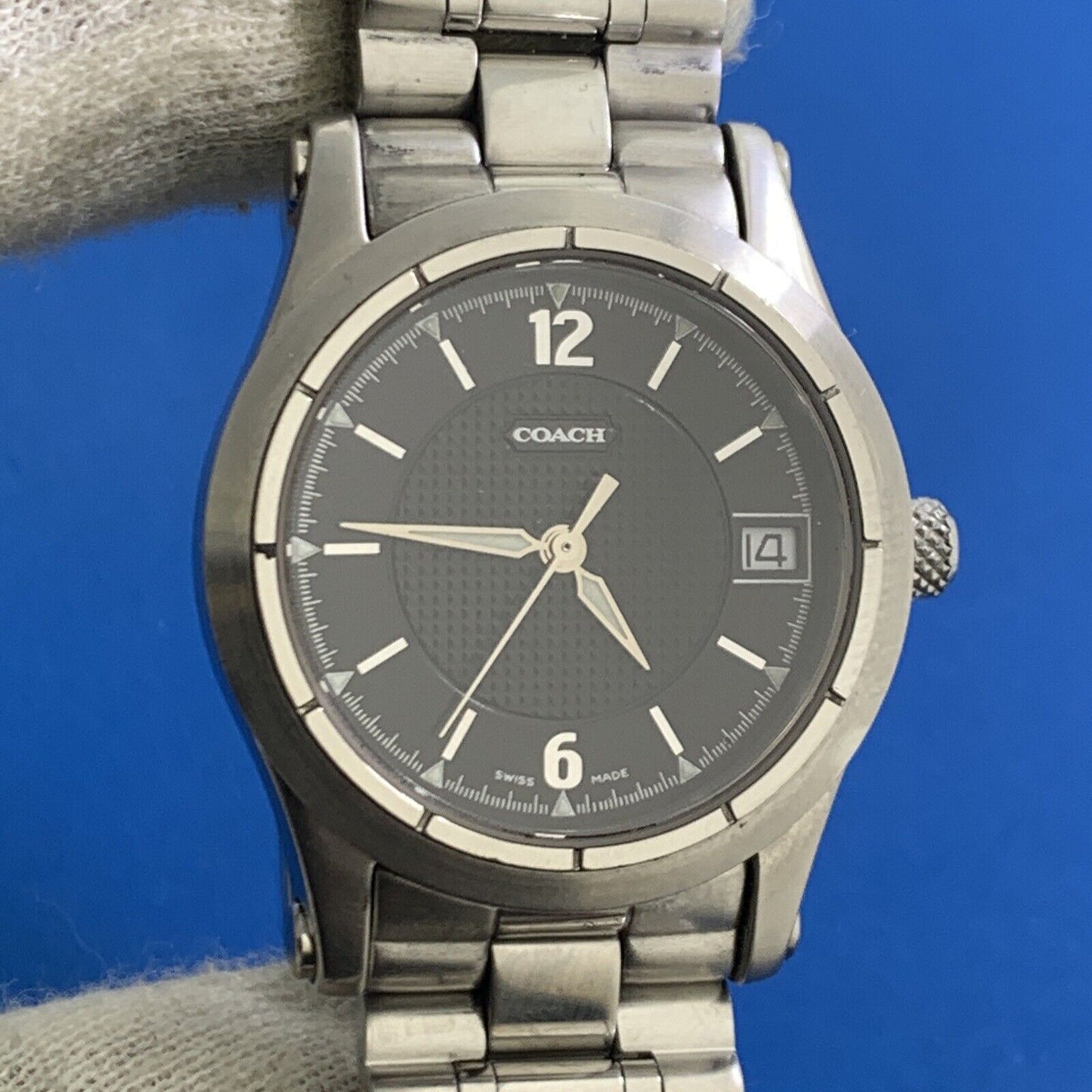 Coach Stainless Steel Black Face Date Window Working Watch
