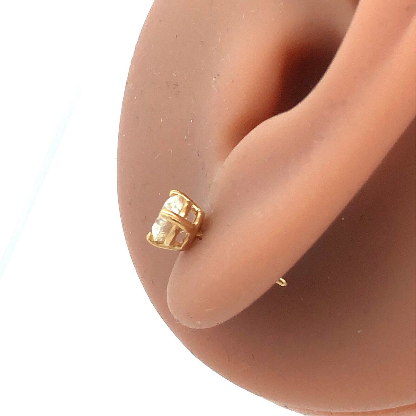 Designer 14K Yellow Gold Round Diamond Stud Earrings