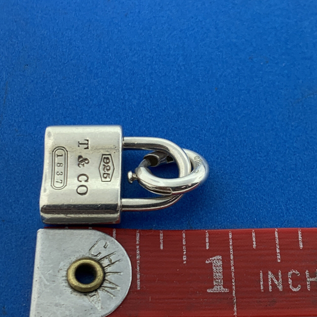 Tiffany & Co 925 Sterling Silver 1837 Collection Signature Padlock Charm Pendant