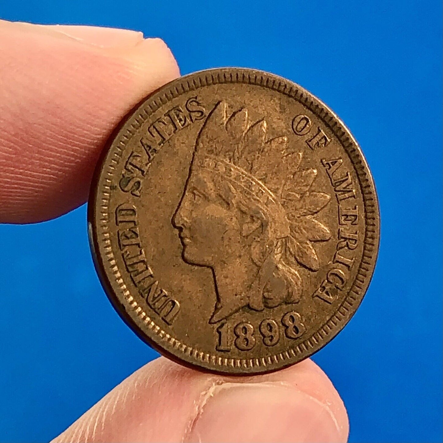 1898 P Indian Head One Cent Penny Type 3 Bronze Better Key Philadelphia Coin