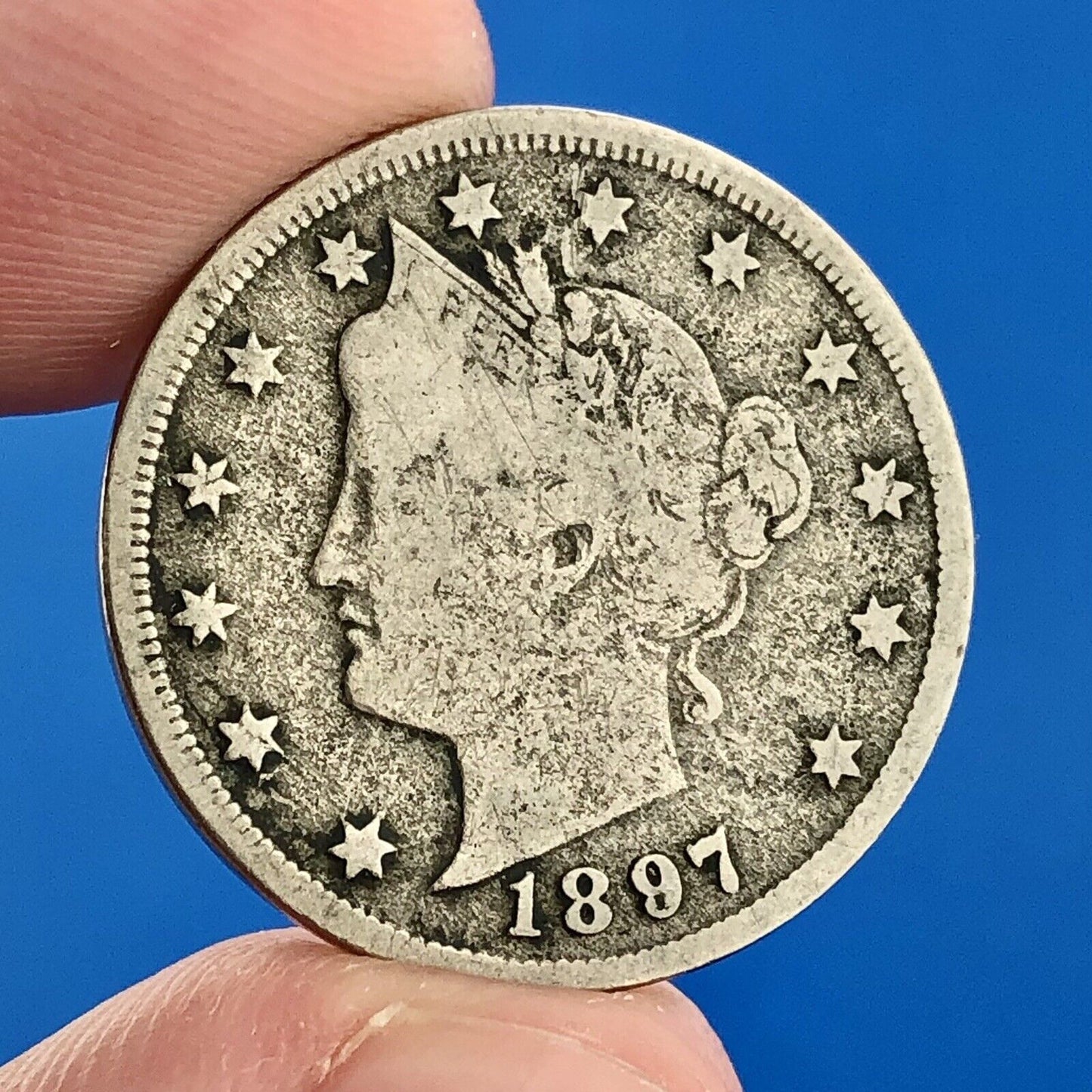 1897 P Liberty Head Nickel Five Cents 5c Better Key Rare Philadelphia Mint Coin