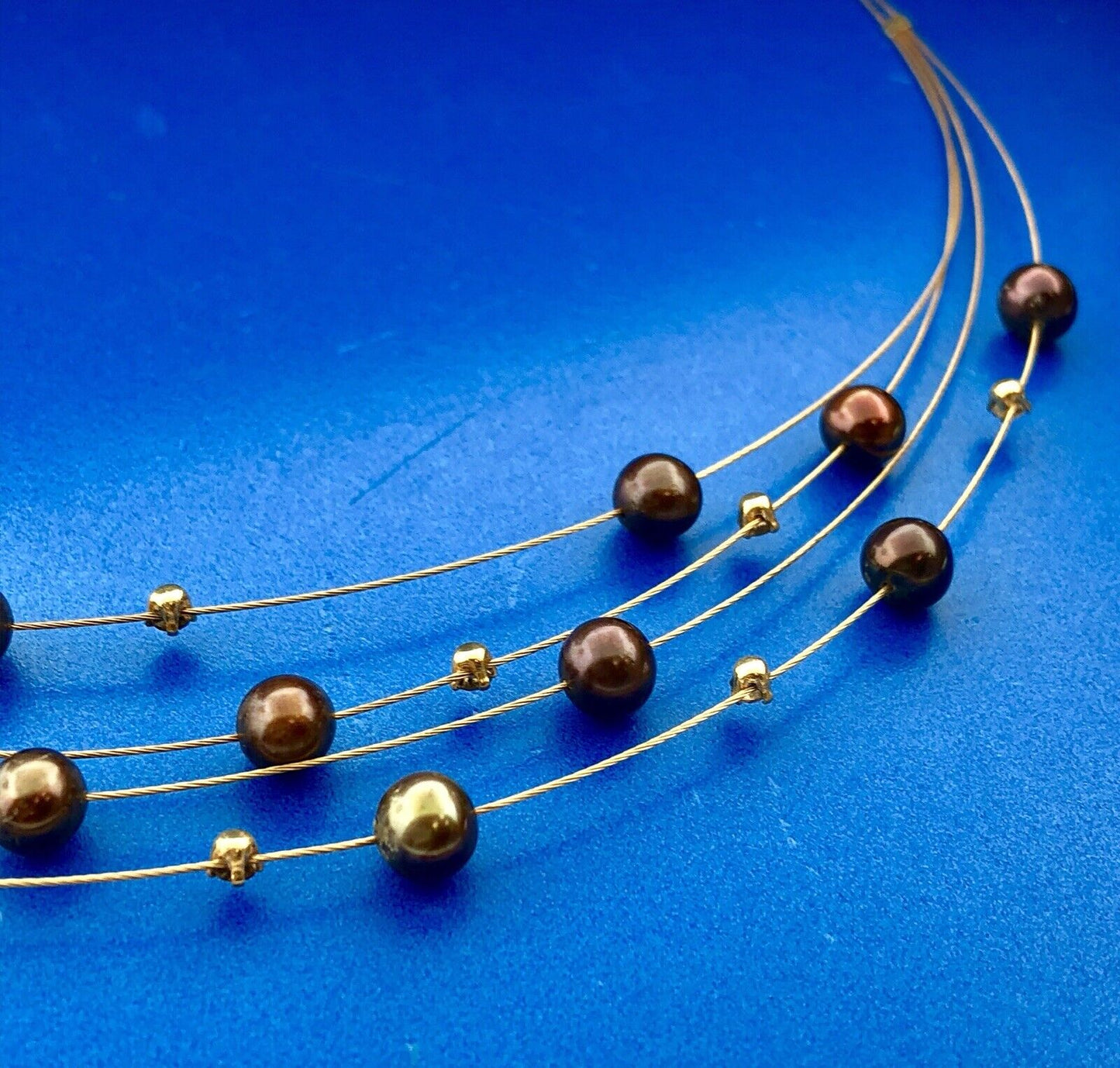 Adi Paz ZRW Israel 14K Yellow Gold Smoky Quartz Chocolate Pearl Cable Necklace