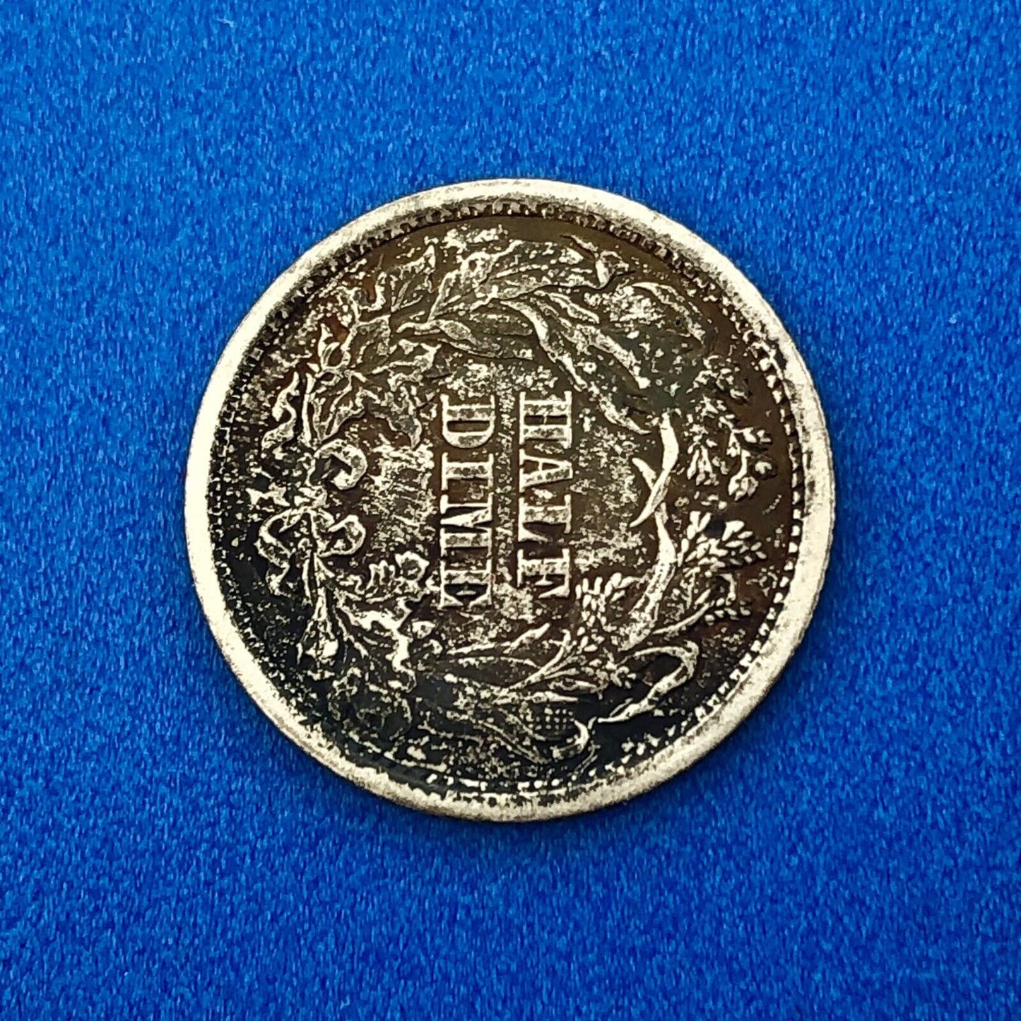 1872 P Silver Seated Half Dime 5c Better Key Nice Rainbow Toning Type Coin