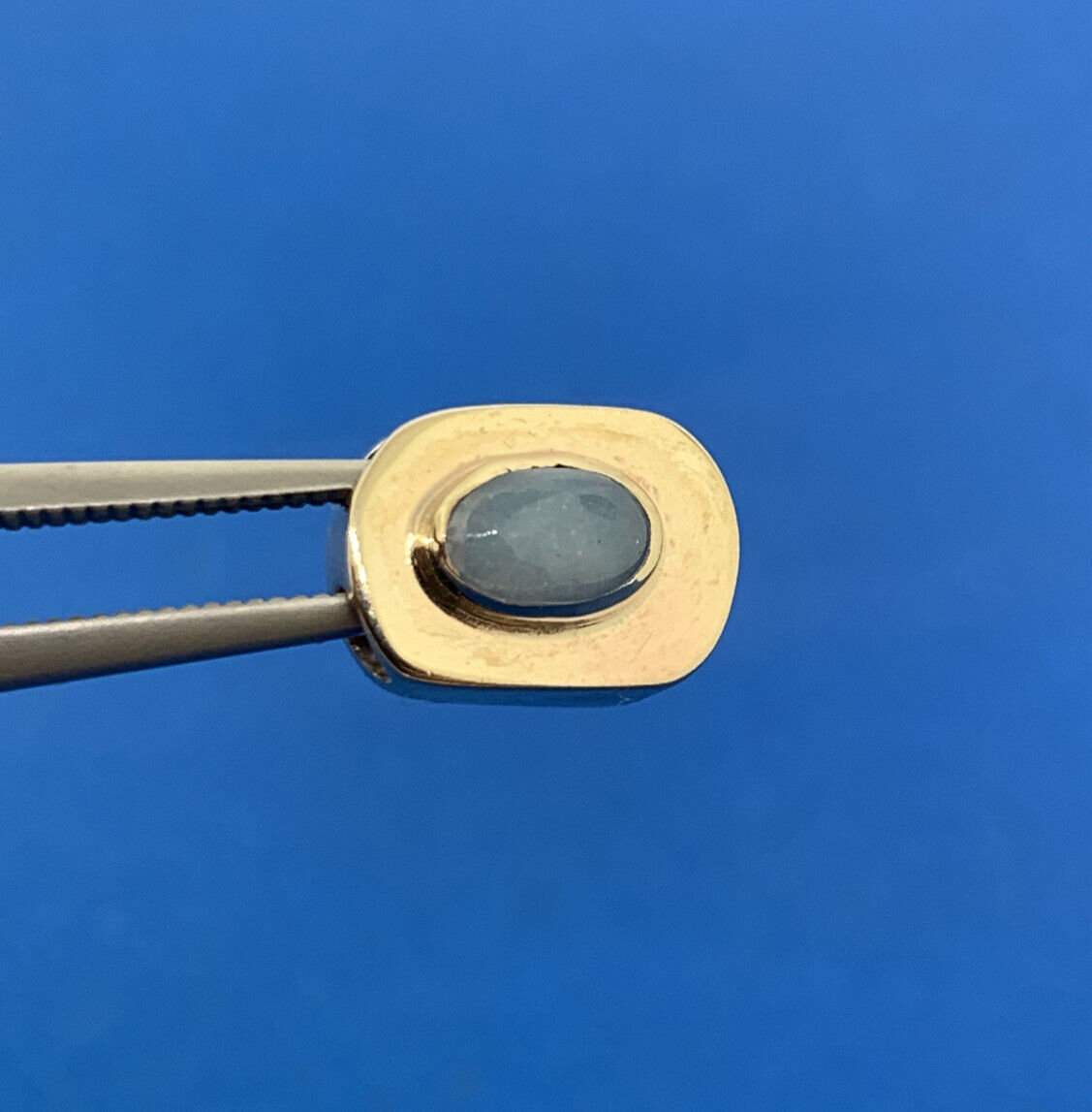 Vintage 10K Yellow Gold Oval Opal Cabochon Slide Bracelet Charm