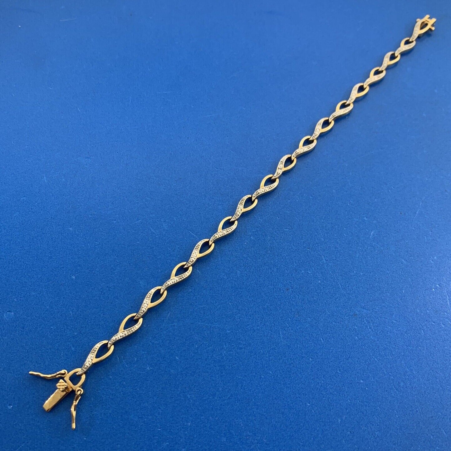 Designer RSE Vermeil 925 Sterling Silver Diamond Tennis Bracelet