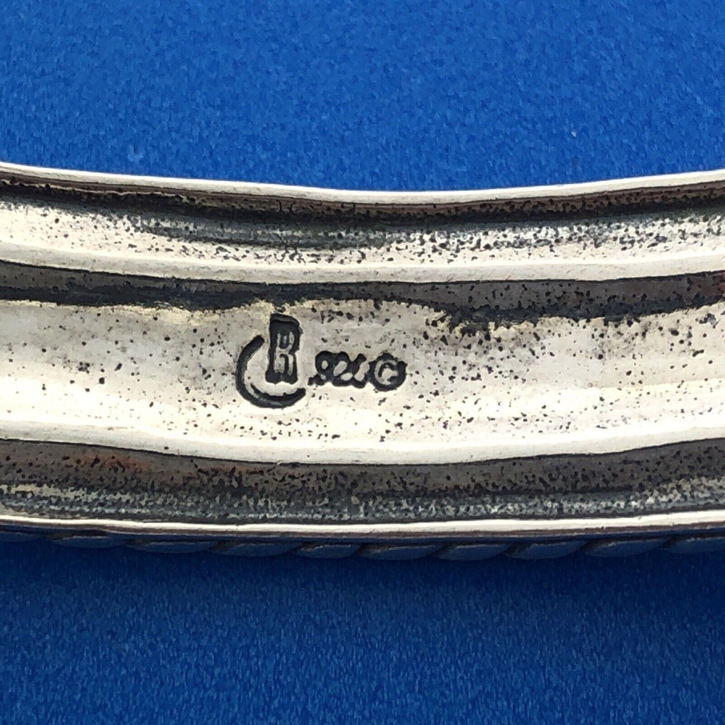 Carolyn Pollack Relios R Moon Sterling Silver 925 Cable Scroll Cuff Bracelet