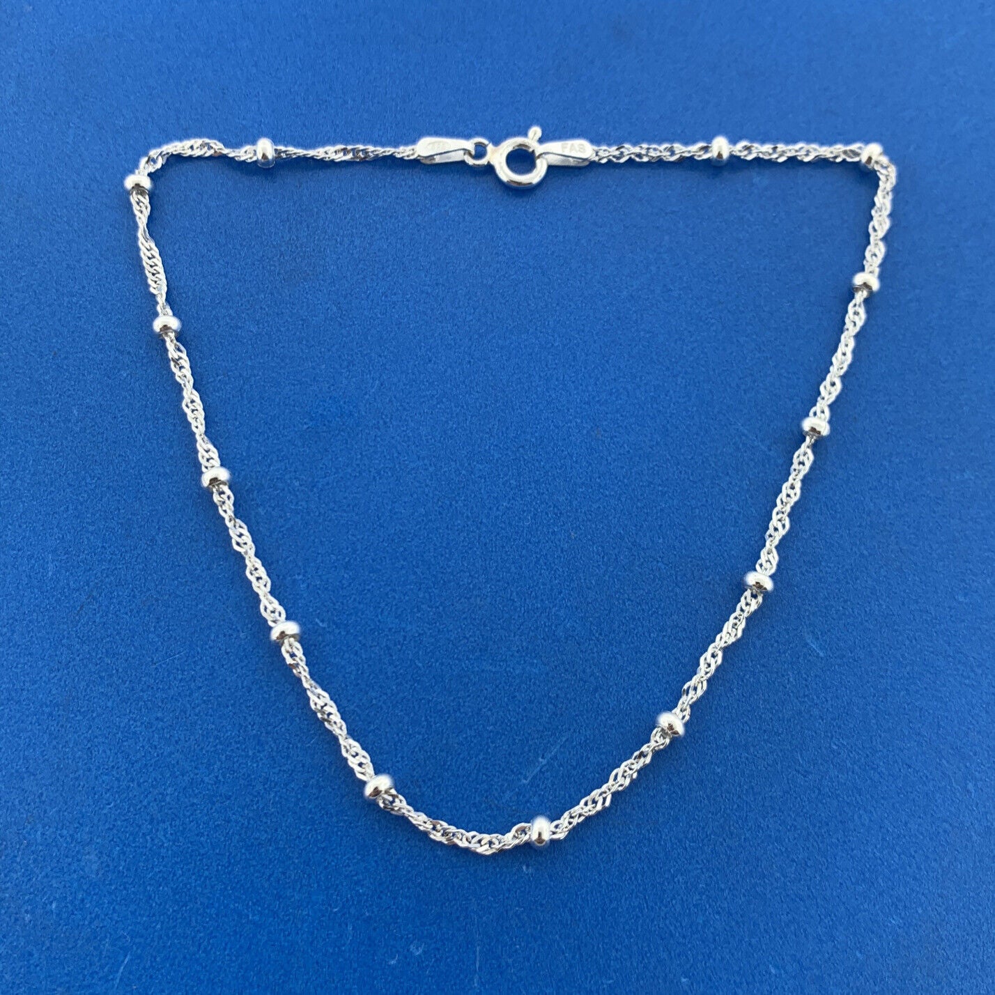 Designer FAS Italy 925 Sterling Silver Fancy Link Bead Ball Delicate Bracelet