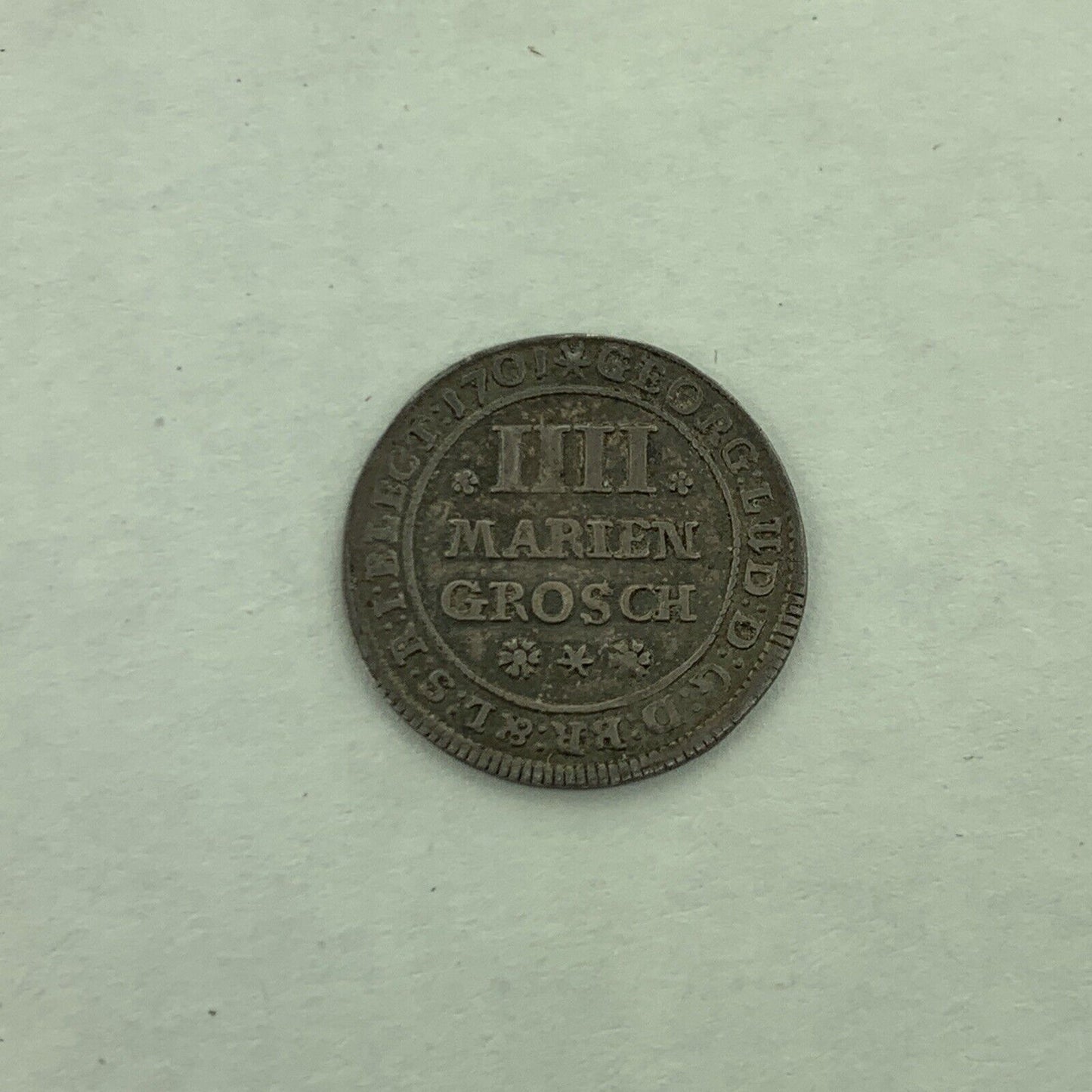 1701 German States Brunswick Luneburg Silver 4 Mariengroschen Georg Ludwig Coin