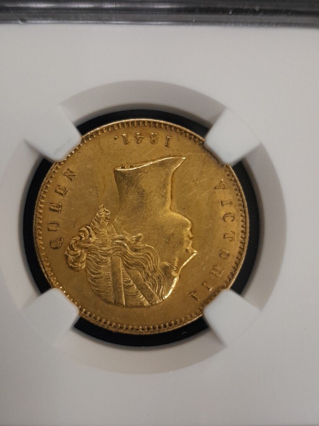 1841 C British India Mohur S & W-3.7 Type A/1 "W.W." Plain 4 NGC UNC Details
