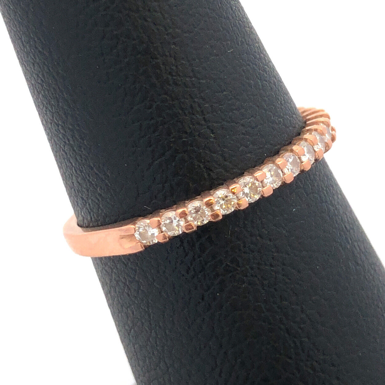 Designer 14K Rose Gold Diamond Stackable Infinity Eternity Anniversary Band Ring