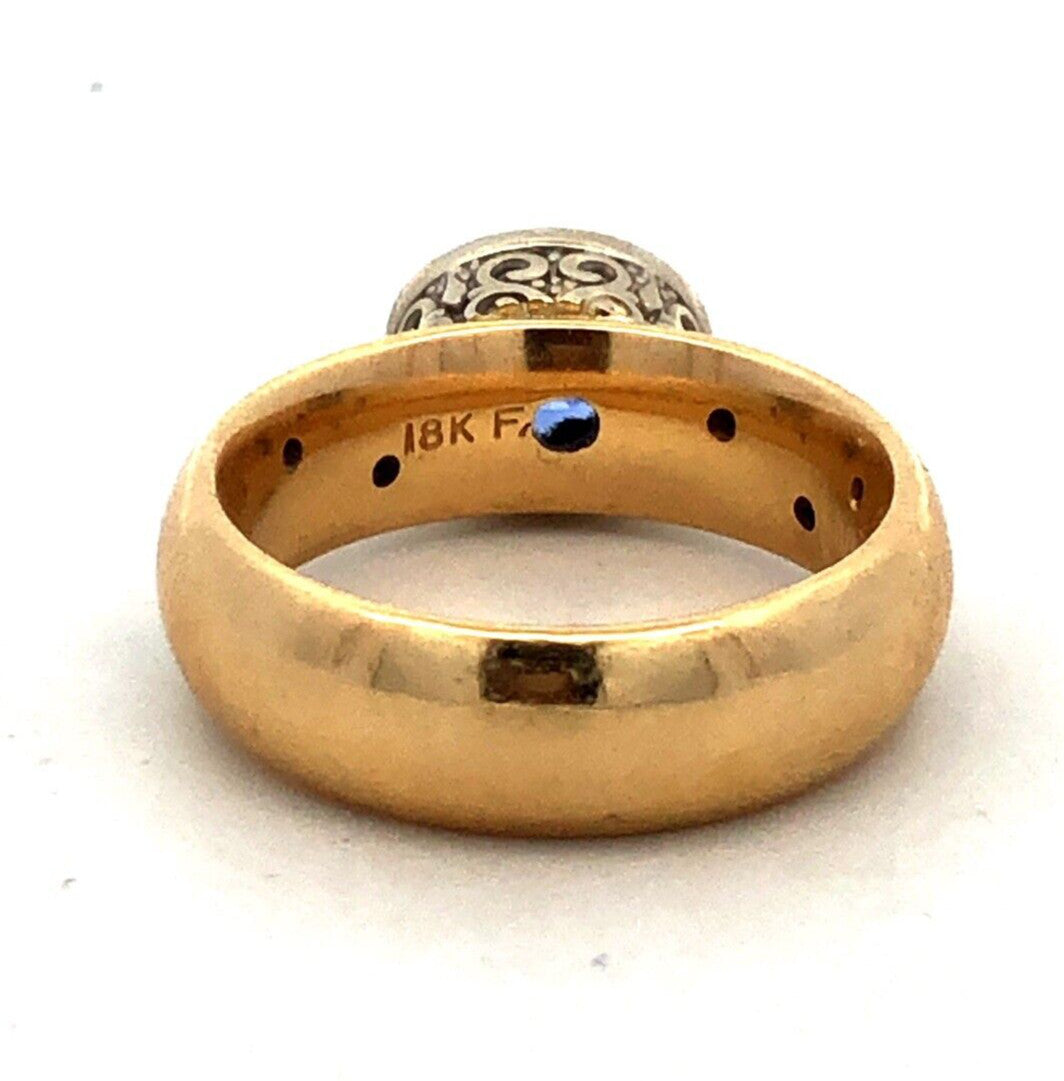 Bailey Banks & Biddle 18K Yellow Gold Corundrum Diamond Anniversary Ring