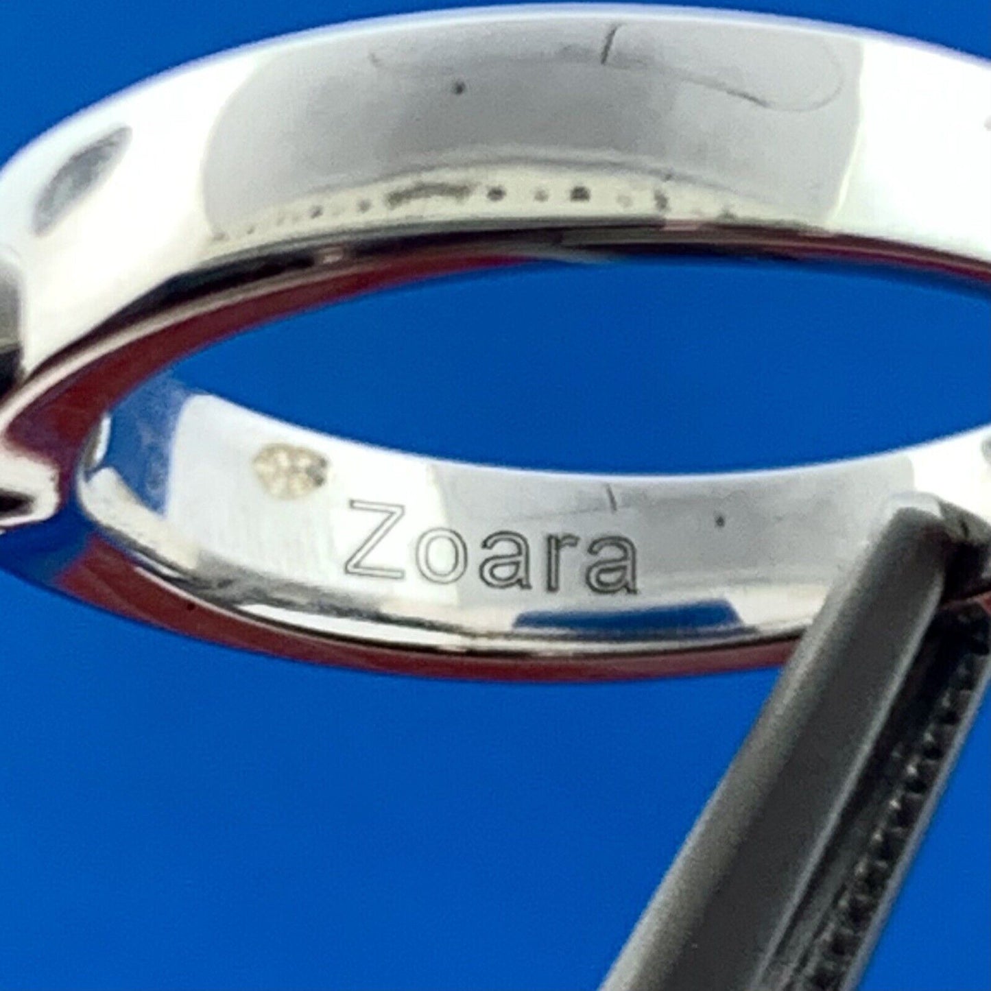 Designer Zoara 14k White Gold Round Cut GIA Diamond Engagement Ring Size 5