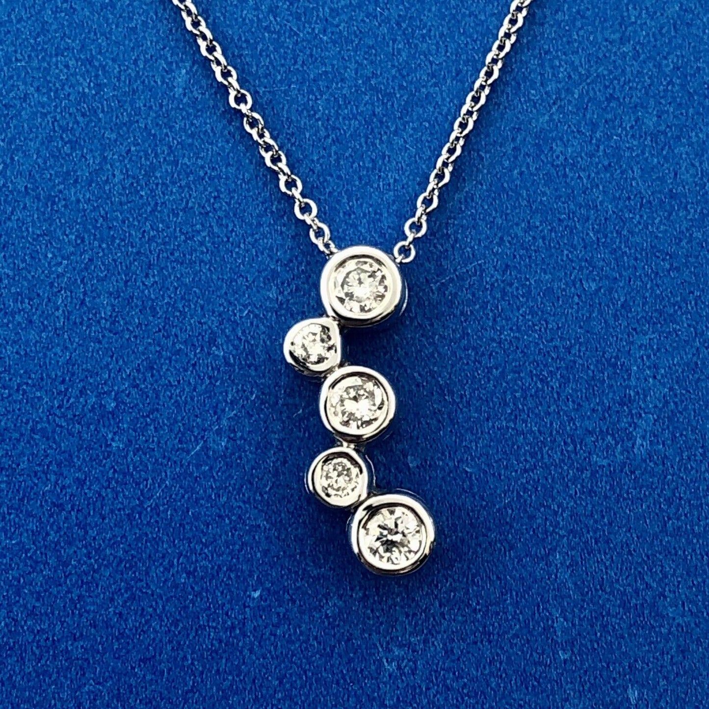 Designer 14K White Gold Diamond Bridal Infinity Anniversary Pendant Necklace