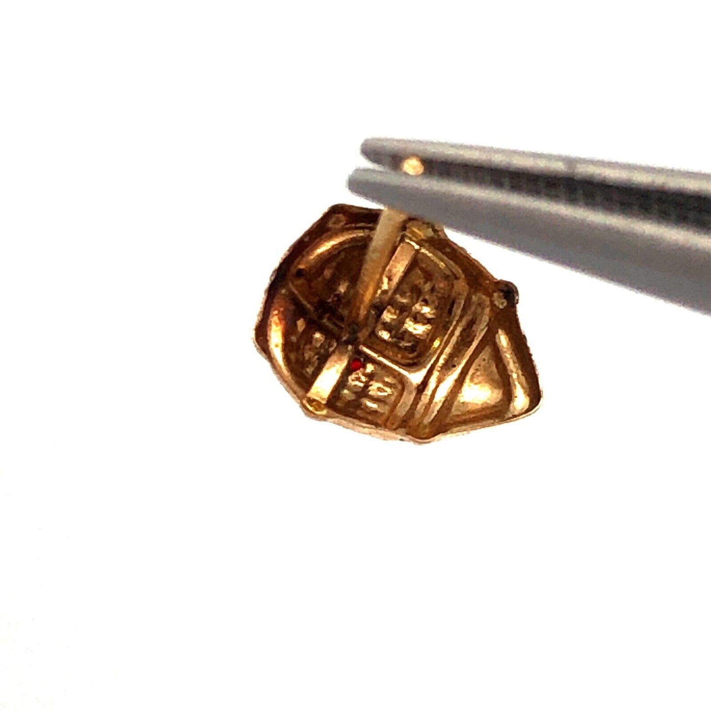 Designer JCM 14KT Yellow Gold Red Black Enamel Lady Bug Stud Earrings