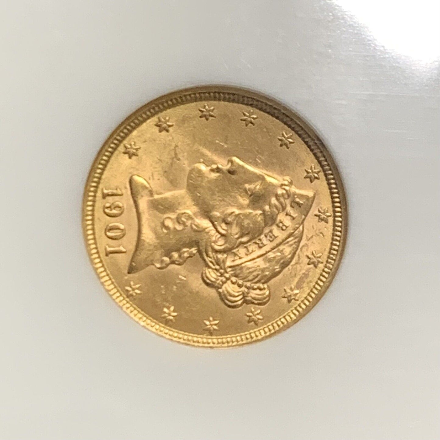 1901 $5 Five Dollar Coronet Head 90% Gold Half Eagle NGC MS63 Graded US Coin