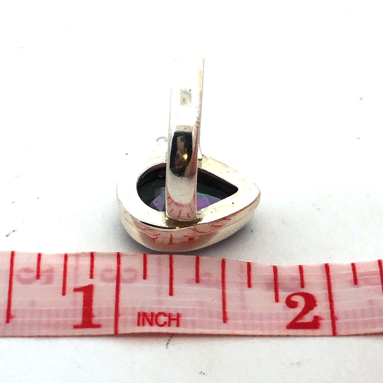 925 Sterling Silver Pear Multicolored CZ Solitaire Statement Ring