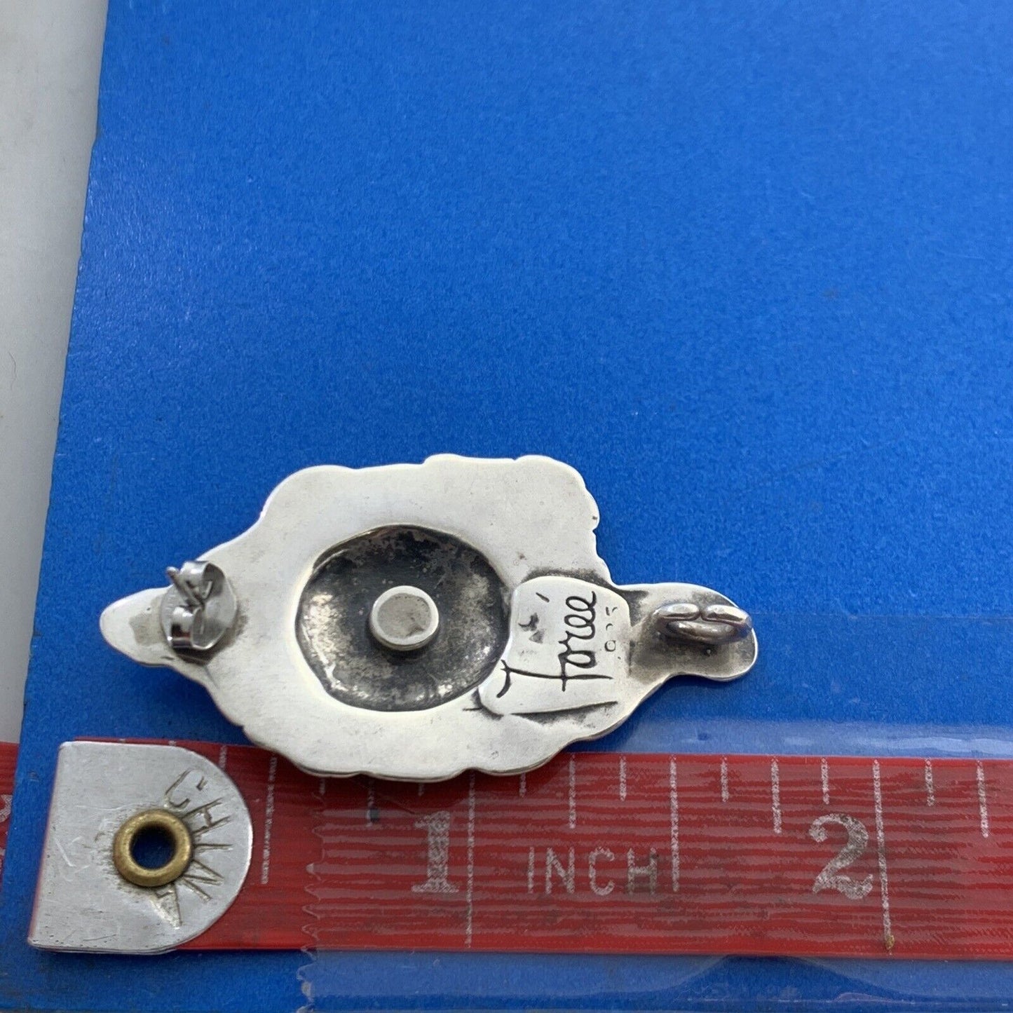 Vintage Foree 925 Sterling Silver Floral Scroll Engravable Stud Drop Earrings