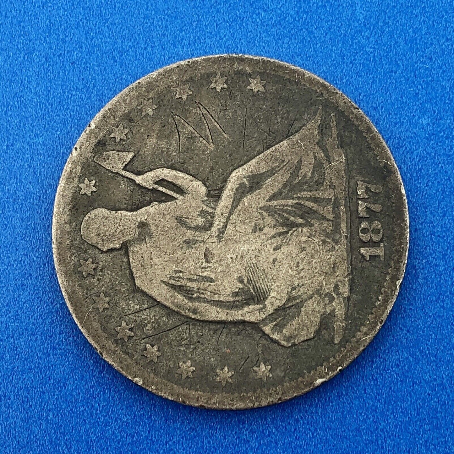 1877 P Seated Silver Half Dollar $.50 Better Key Philadelphia Mint 50c Coin