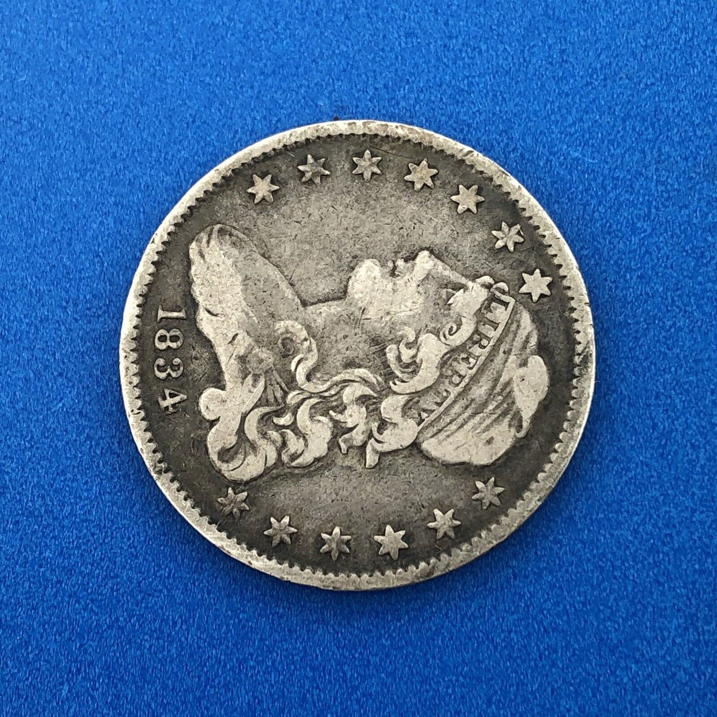 1834 Capped Bust Quarter Dollar Type Two 25 Cents Early American Coinage Nice