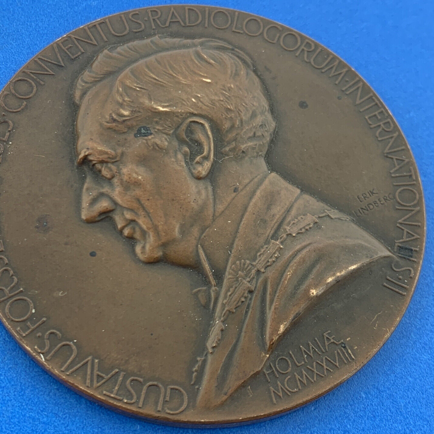 1928 Erik Lindberg Bronze 2nd International Radiology Convention Award Medal