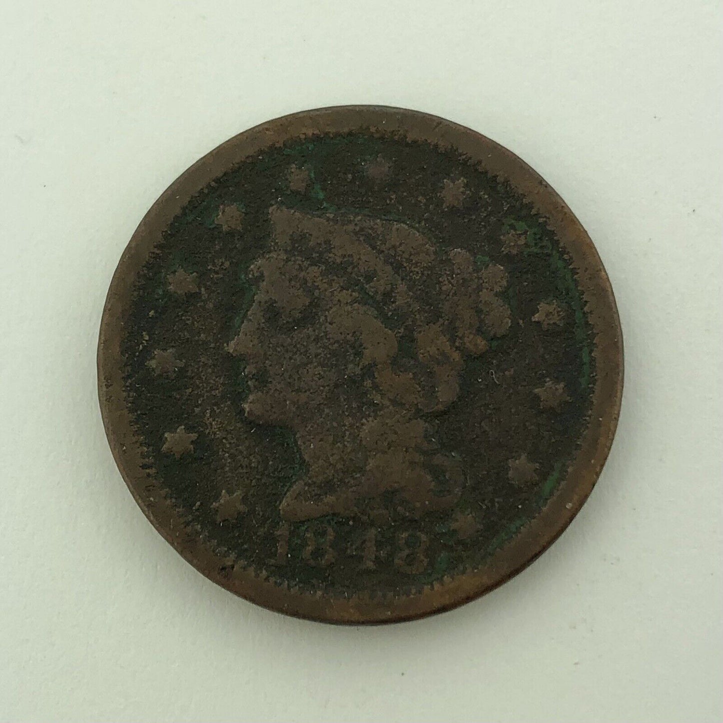1848 P Liberty Head Braided Hair Large Copper Cent Better Philadelphia Mint Coin