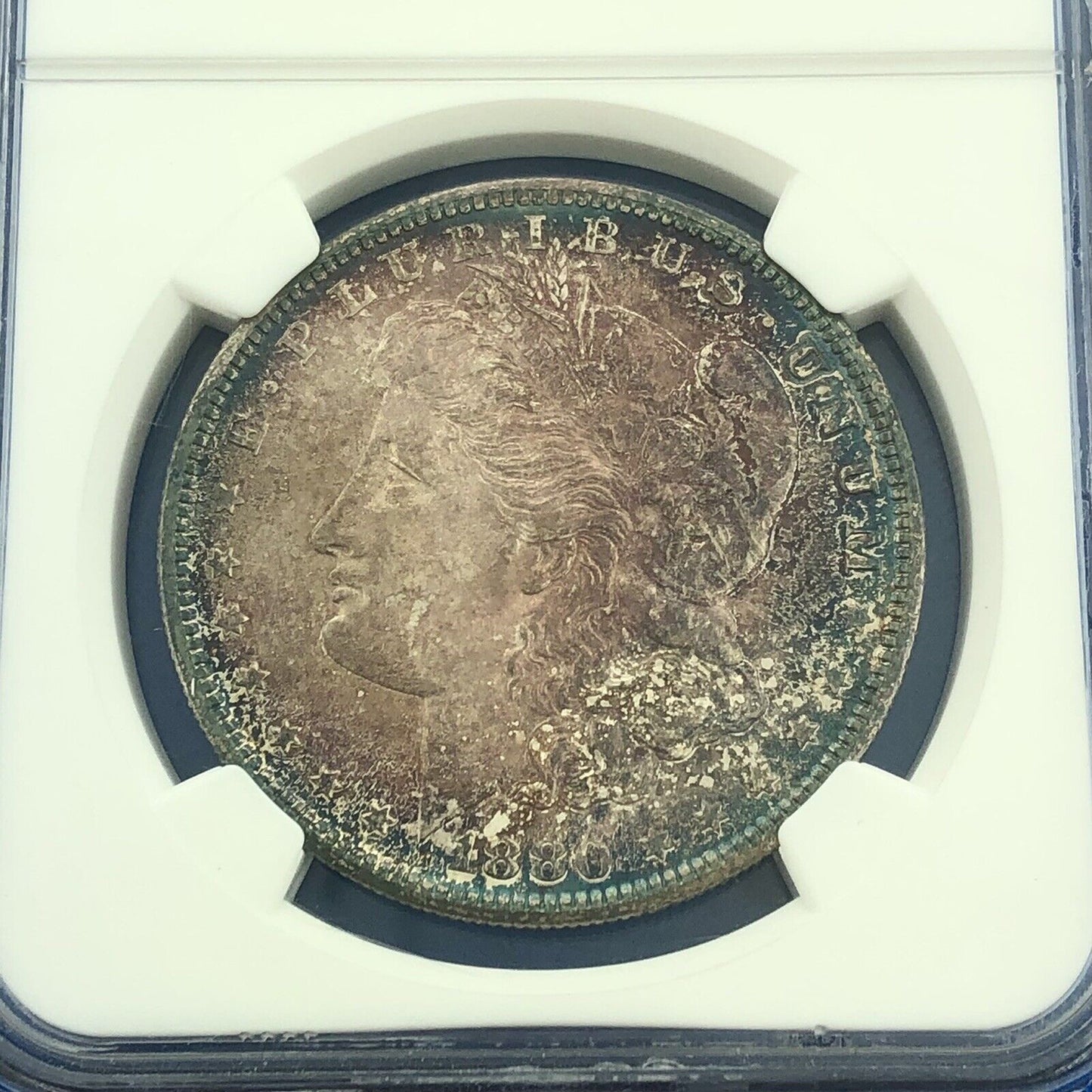 1880 S Morgan Silver Dollar Better Key San Francisco Sunset Tones NGC MS64 Coin