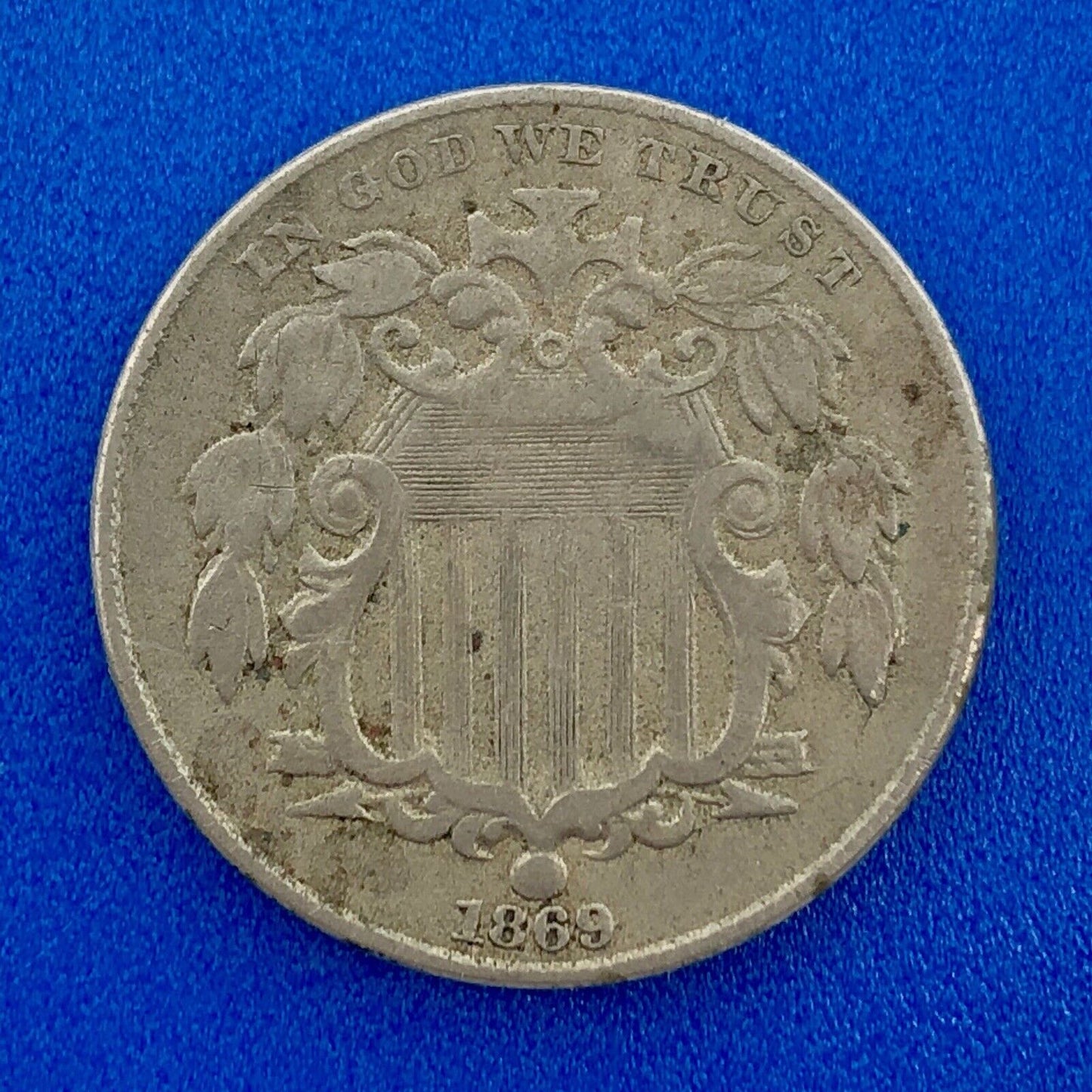 1869 Shield Nickel Better Key Philadelphia Mint American Copper Nickel Coin