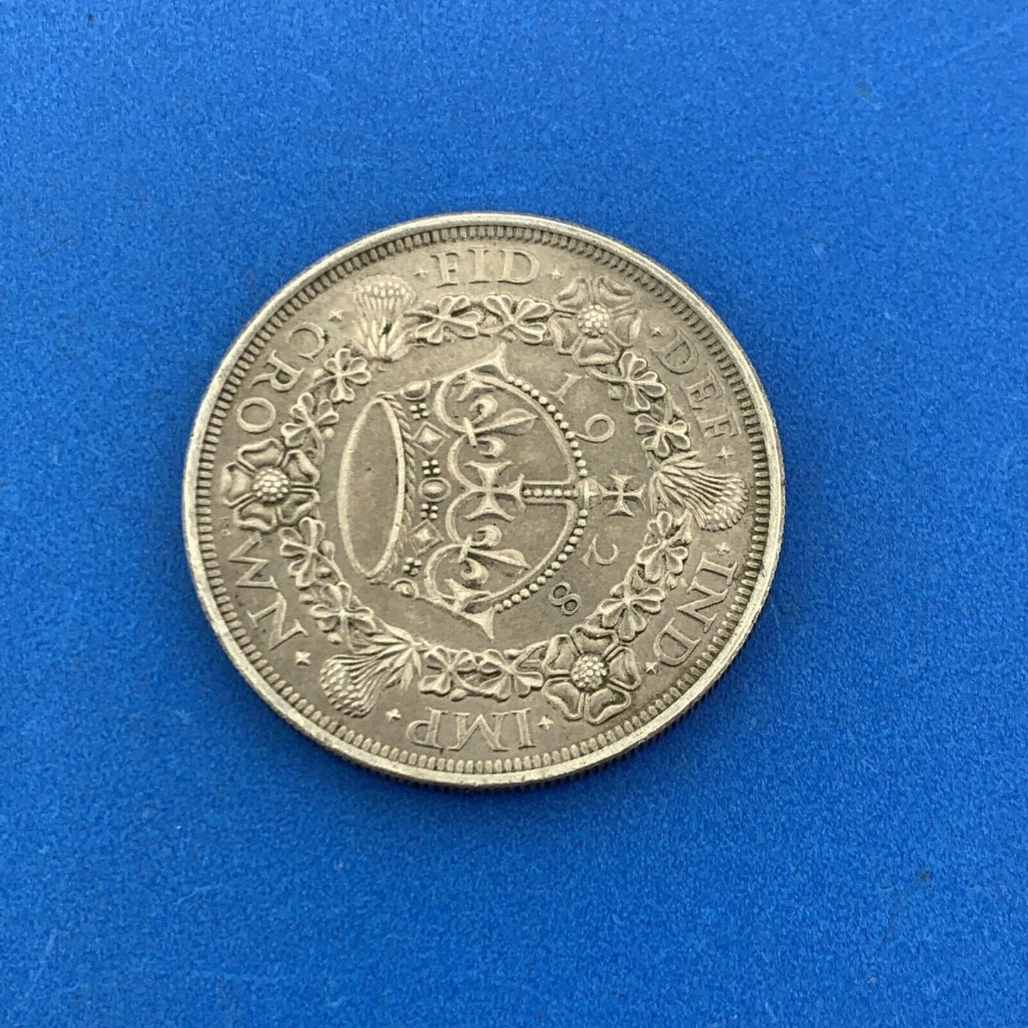 1928 British 1 Crown George V Wreath Crown 50% Silver Better Key Date Coin