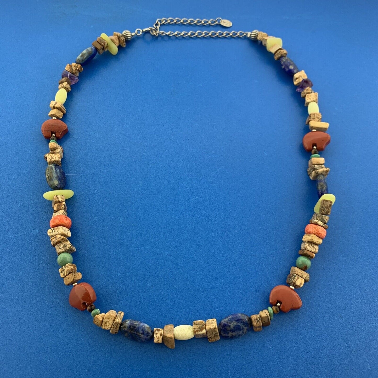 Designer Carolyn Pollack Sterling Silver 925 Multi-Gemstone 21" Strand Necklace
