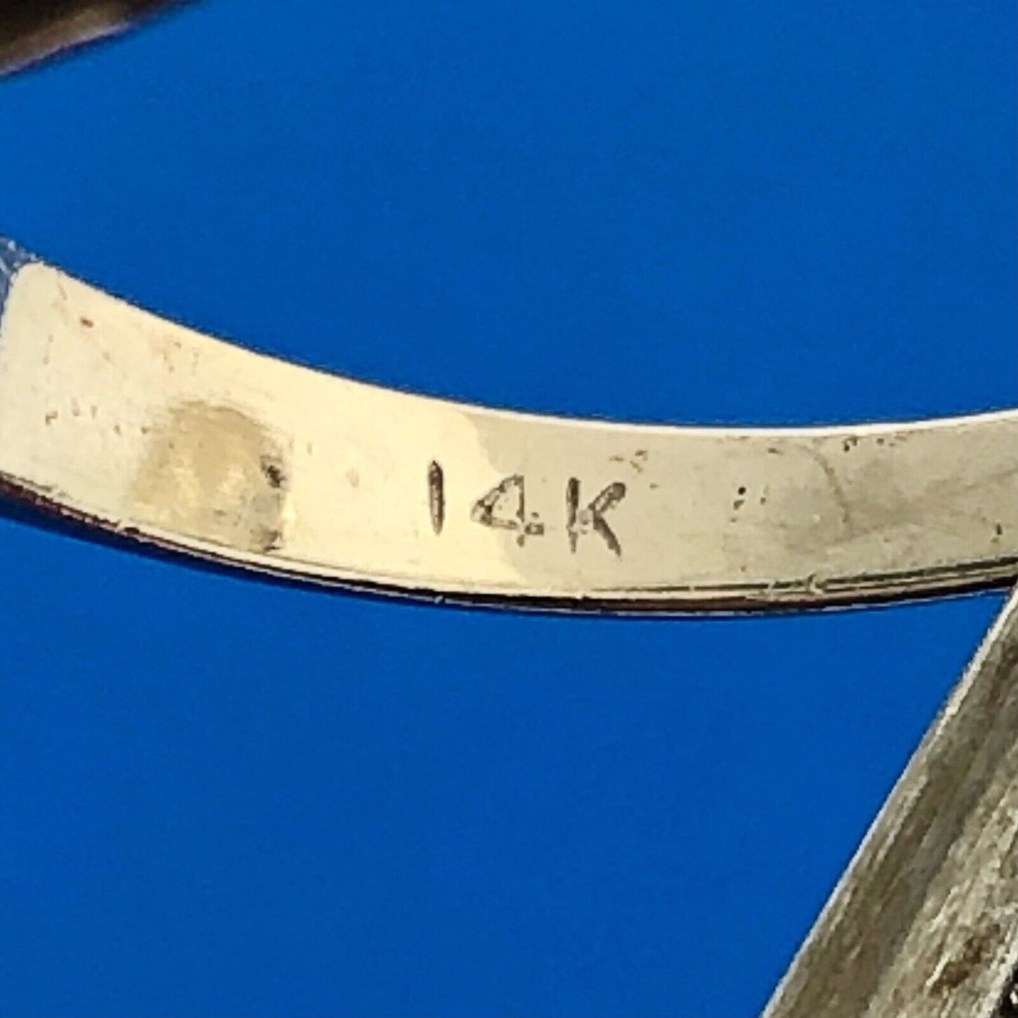 Vintage 14K White Gold Round Diamond Solitaire With Accents Engagement Ring