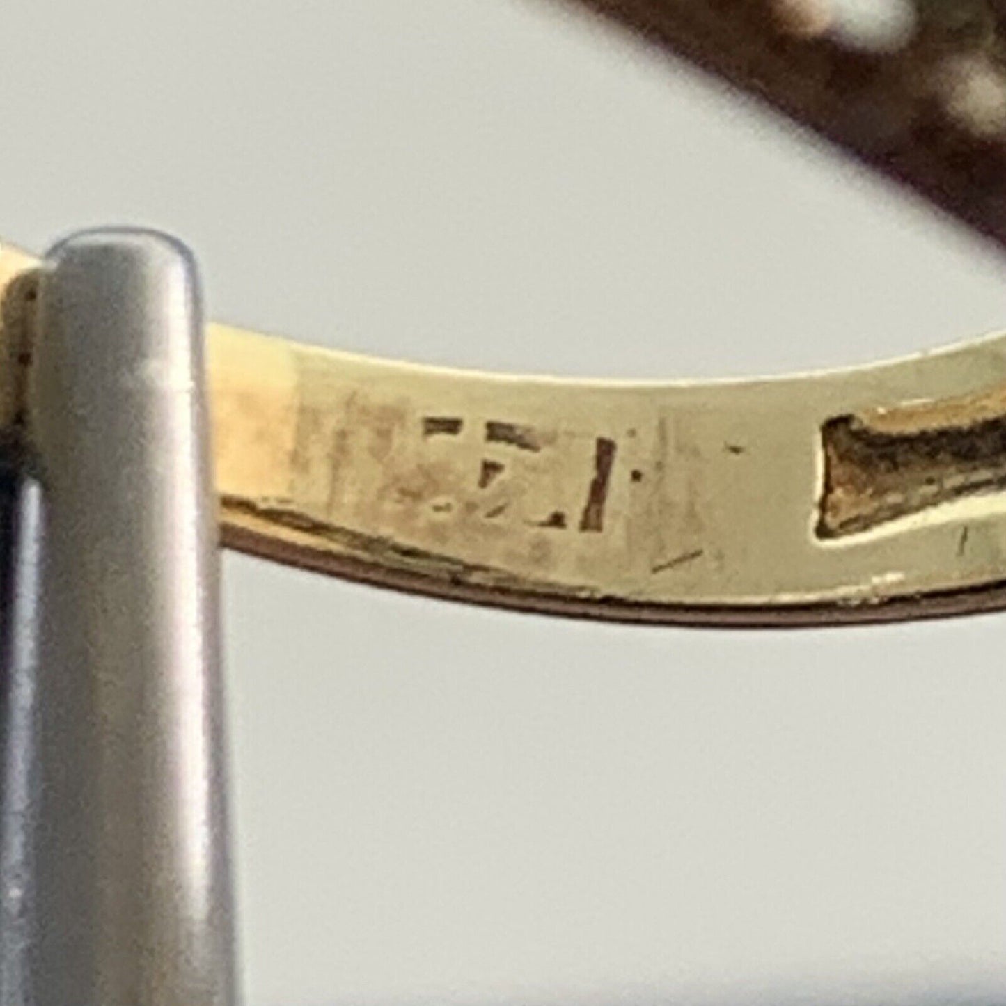 Vintage 14K Yellow Gold Square Cognac Citrine Heart Scroll Cocktail Ring