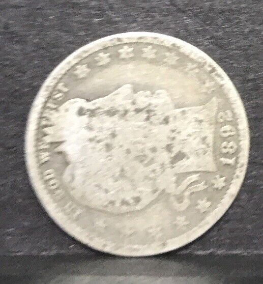 1892 P Silver Barber Quarter Better Key Date Philadelphia Coin Rare Scarce