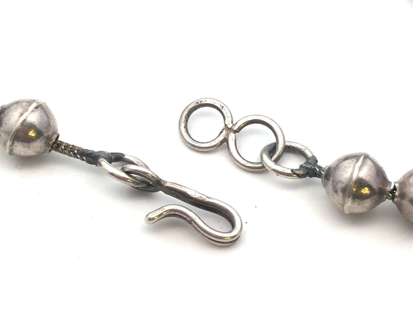 Vintage Native American 925 Sterling Silver Turquoise Squash Blossom Necklace