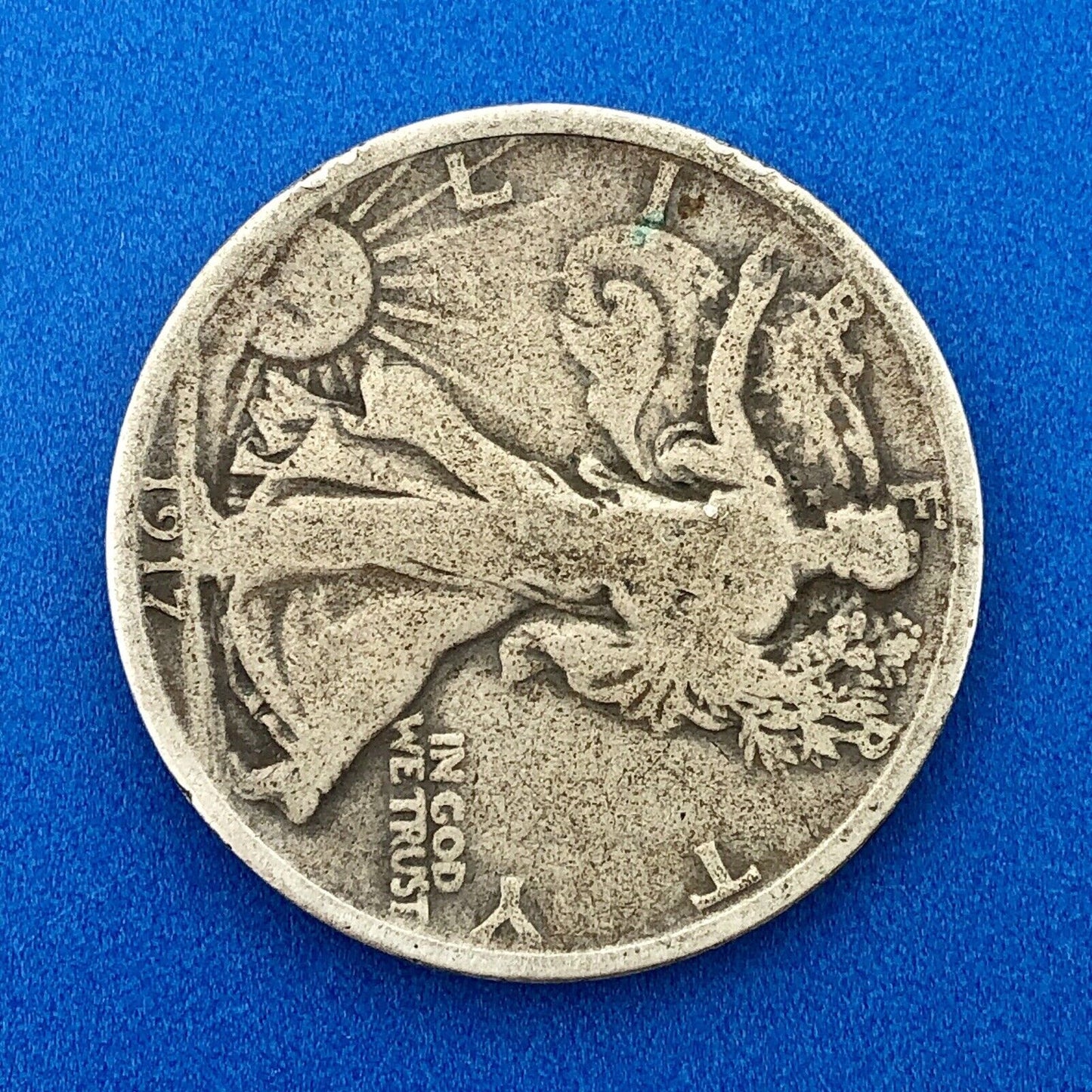 1917 S Reverse Silver Walking Liberty Half Dollar 50c Better Key San Fran Coin