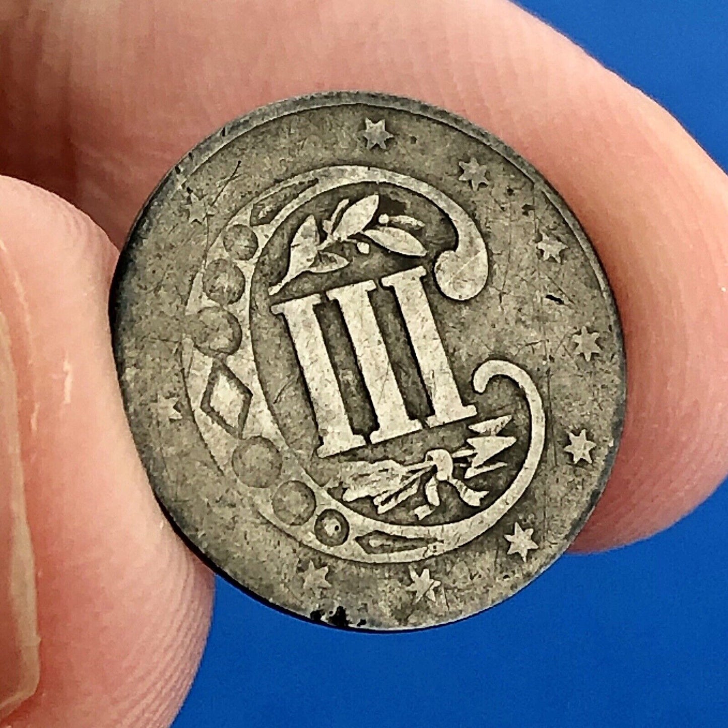 1857 P 3 Cent Silver Three Cent Piece Trime Better Key Philadelphia Mint Coin
