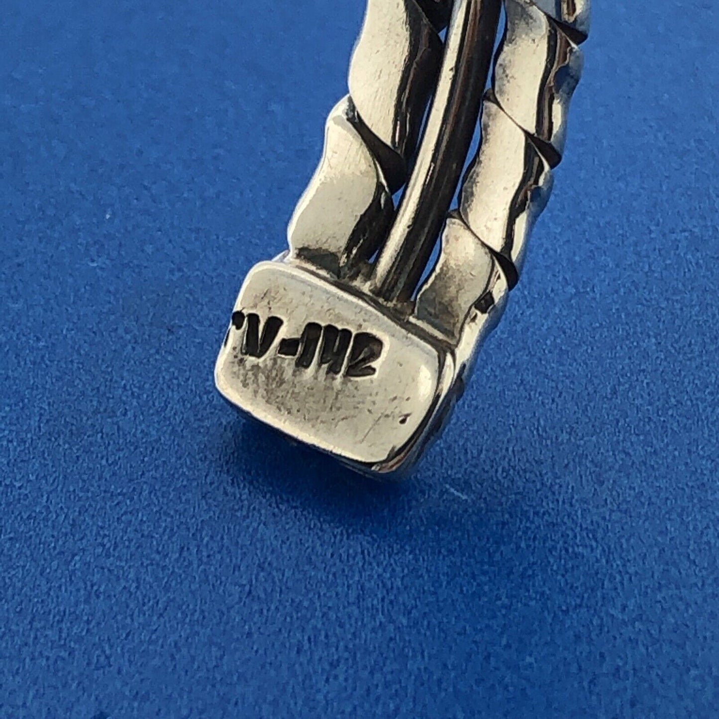 Vintage Taxco TV-142 925 Sterling Silver Textured Cuff Bracelet