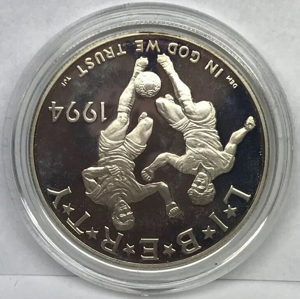 1994 S World Cup USA Commemorative Proof Silver Dollar OMP/COA