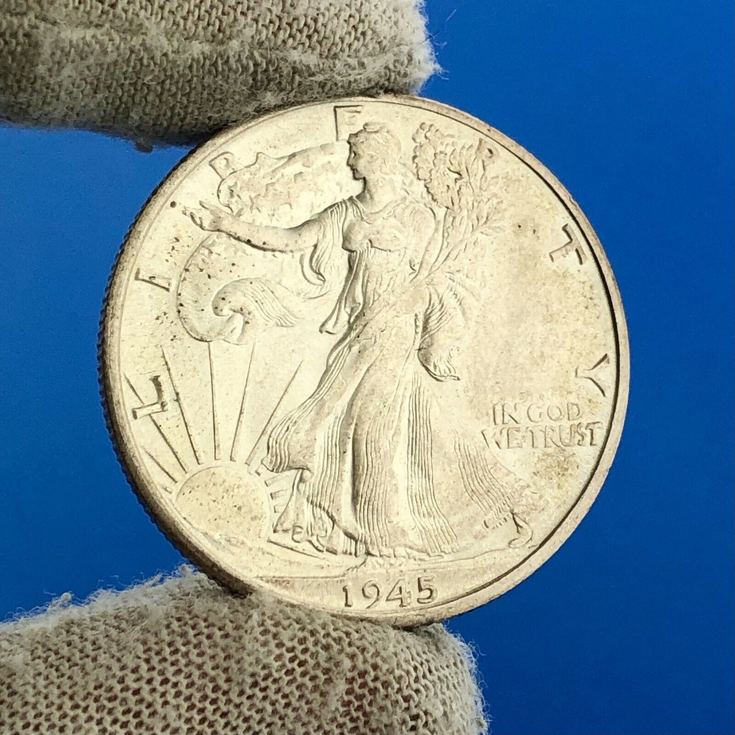 1945 D Silver Walking Liberty Half Dollar Better Key Denver Mint Coin GEM BU