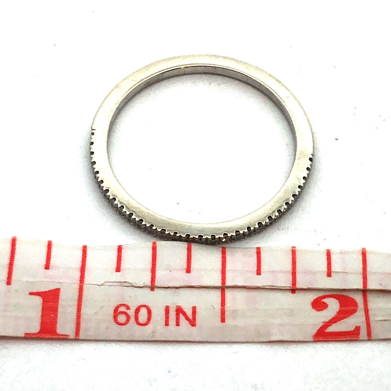 14k White Gold Pave Diamond Wedding Anniversary Eternity Band Ring