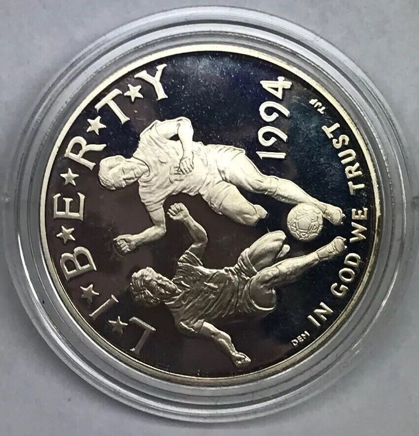 1994 S World Cup USA Commemorative Proof Silver Dollar OMP/COA