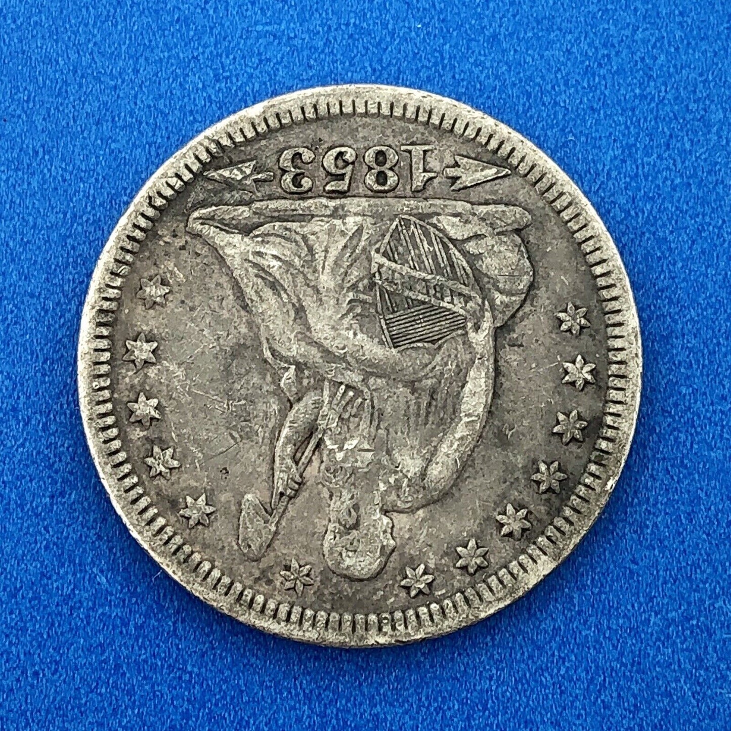 1853 P Seated Liberty Silver Quarter Dollar 25c Type 2 Better One Year Type Coin