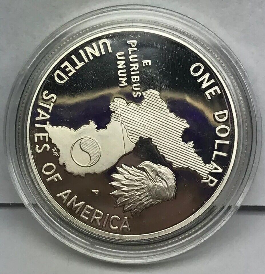 1991 P United States Korean War Memorial Proof Silver Dollar OMP/COA