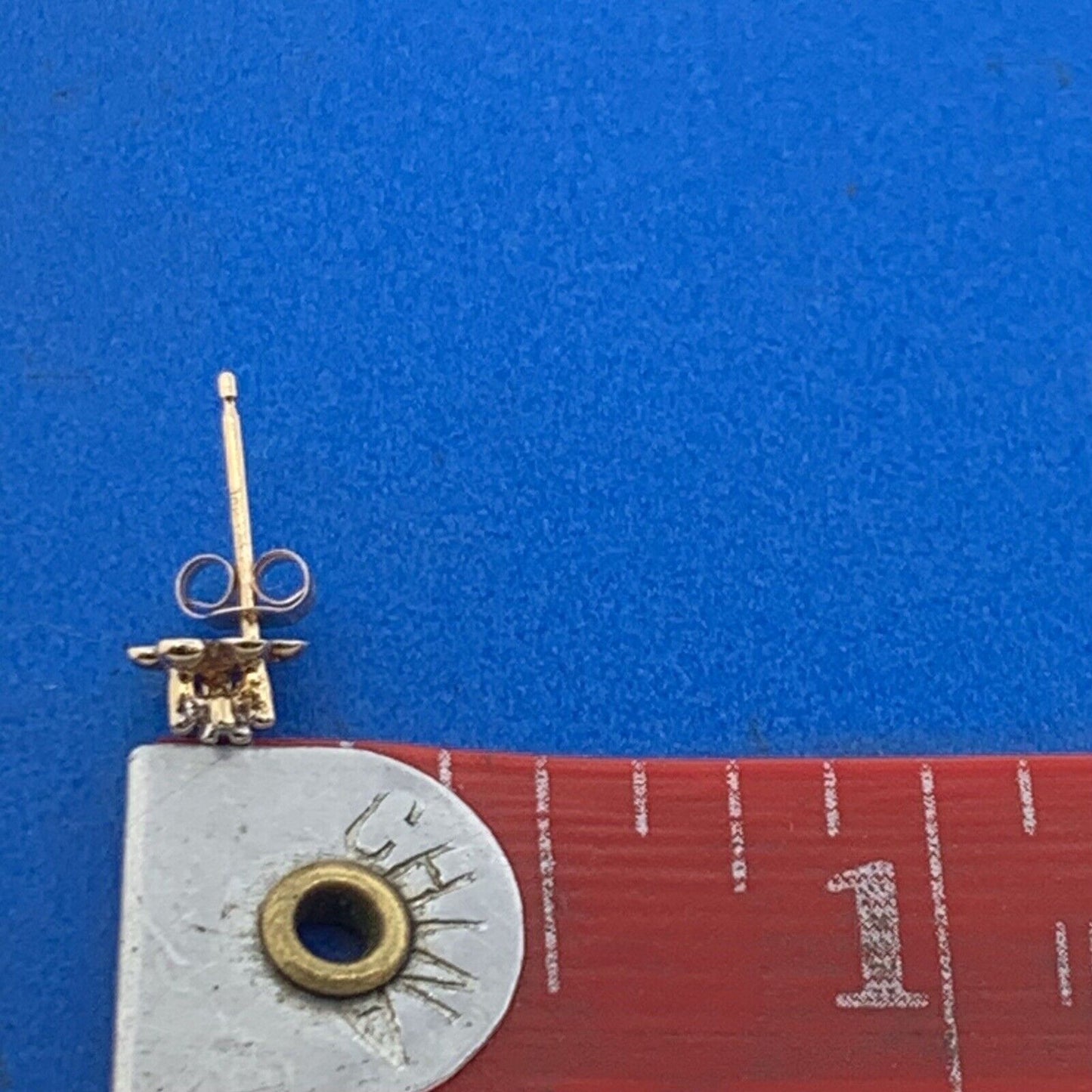 Retro JCM 10K Yellow White Gold Diamond Accent Buttercup Starter Stud Earrings