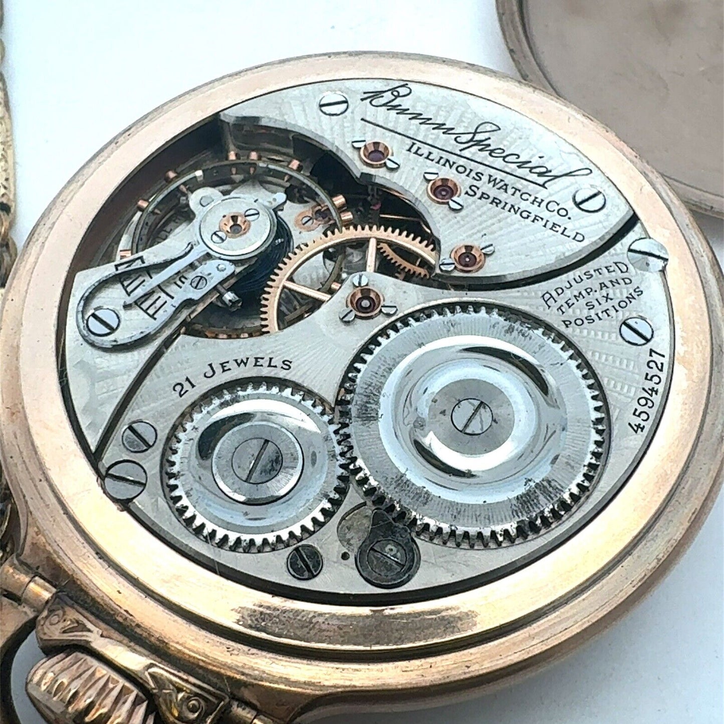 1925 Illinois Bunn Special Model 9 10K Gold Filled Railroad Pocket Watch w/Fob