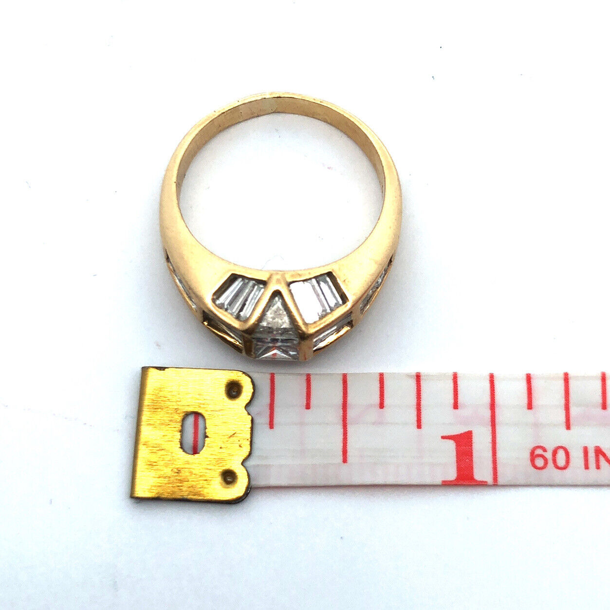 Designer 18K Yellow Gold Multi-Cut Diamond Modernist Dome Engagement Ring